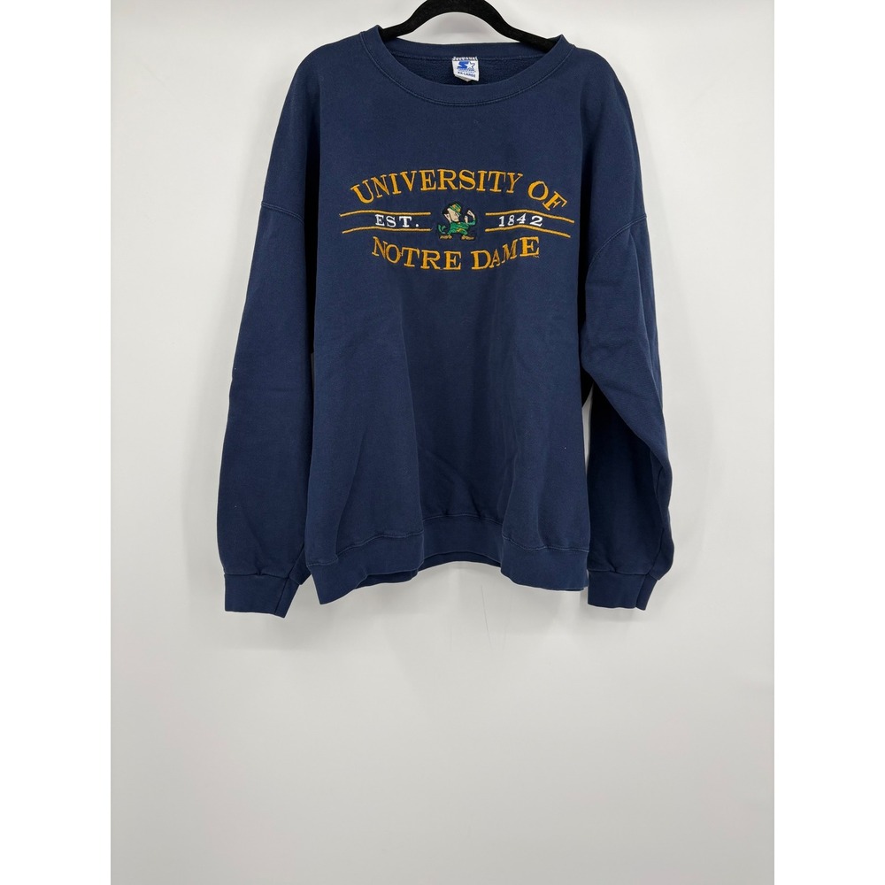 Vintage Starter Notre Dame Fighting Irish Sweatshirt XXL Navy Blue Made in USA
